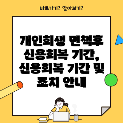 개인회생 면책후 신용회복 기간, 신용회복 기간 및 조치 안내