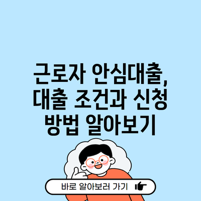 근로자 안심대출, 대출 조건과 신청 방법 알아보기