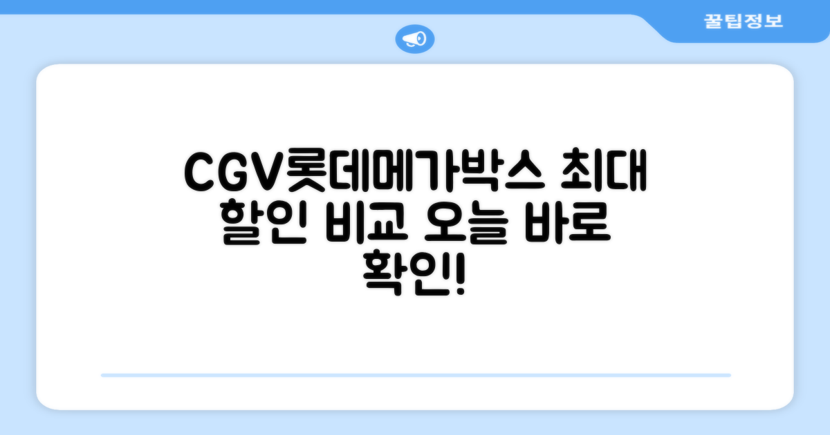 CGV 롯데시네마 메가박스 할인 비교