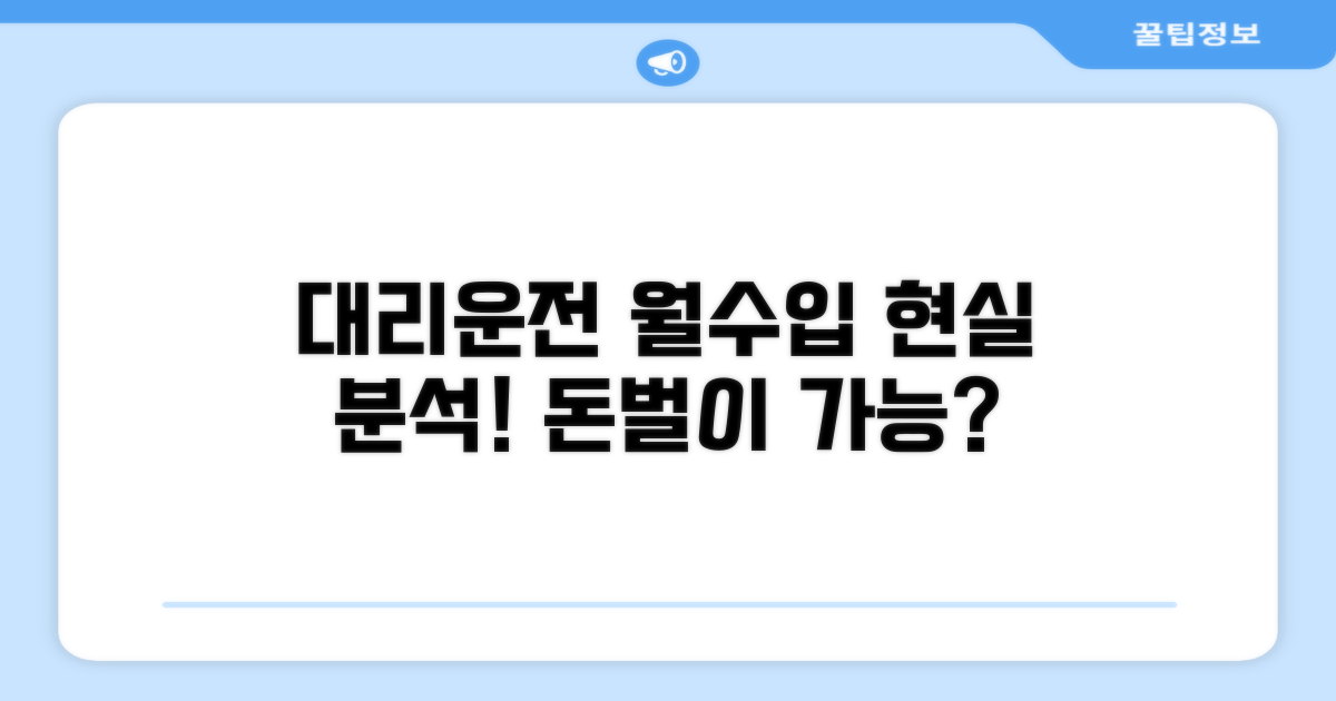 대리운전 월수입 현실 분석