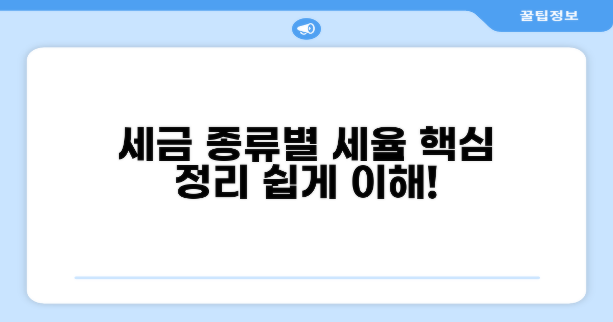 세금 종류별 세율 이해