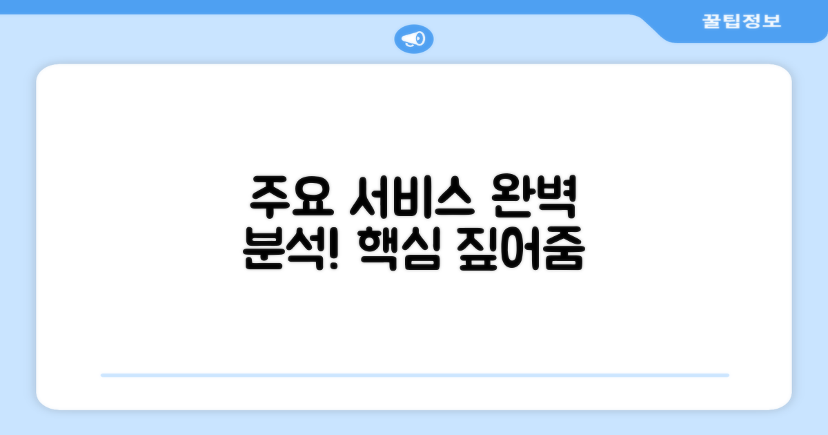 주요 서비스 완벽 분석