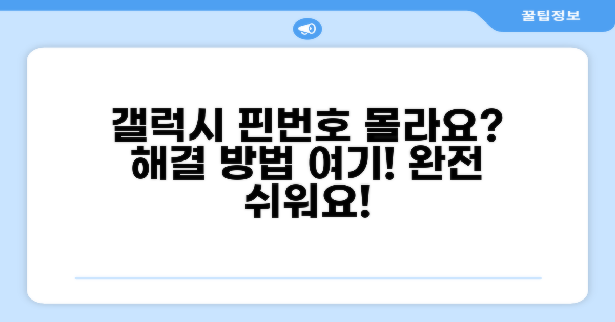 갤럭시 핀번호 모를 때 해결법