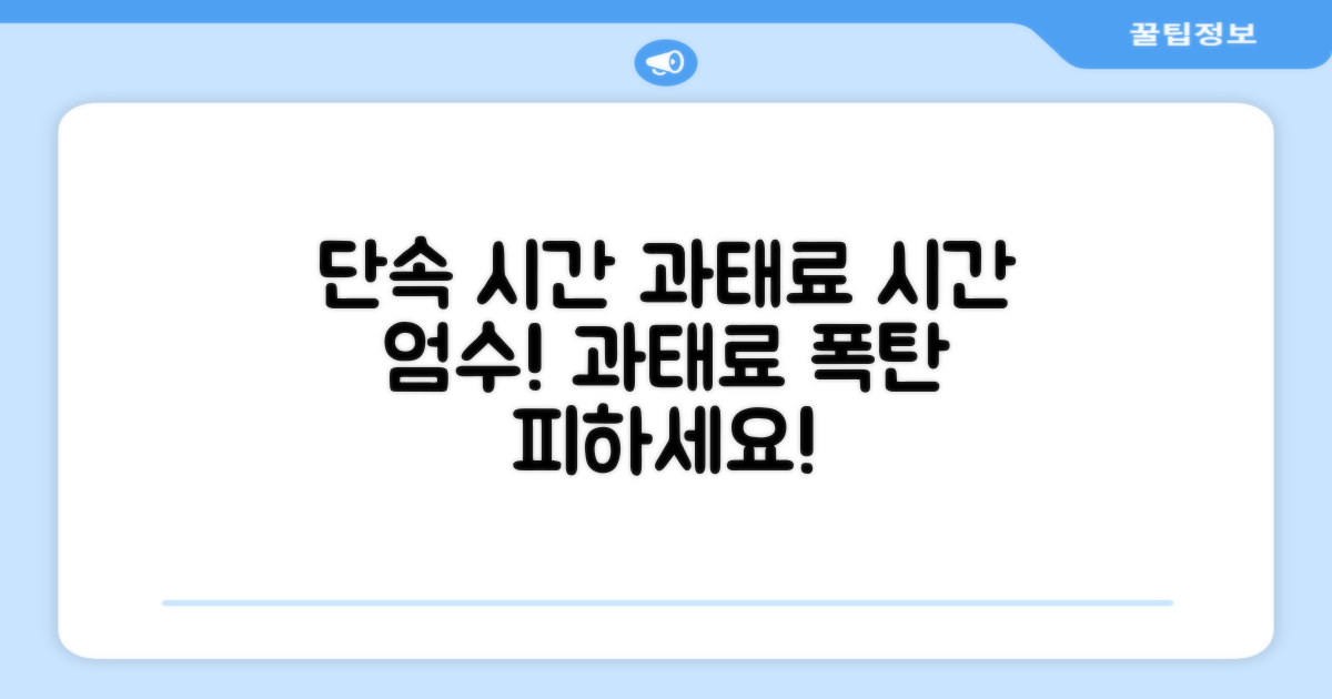 주요 단속 시간대와 위반 시 과태료