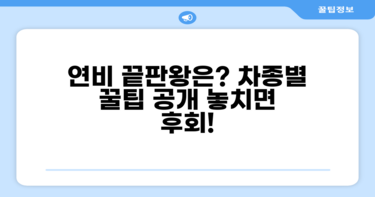 제품별 연비 성능 비교 분석