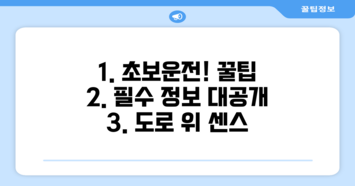 초보 운전자를 위한 현실적인 조언