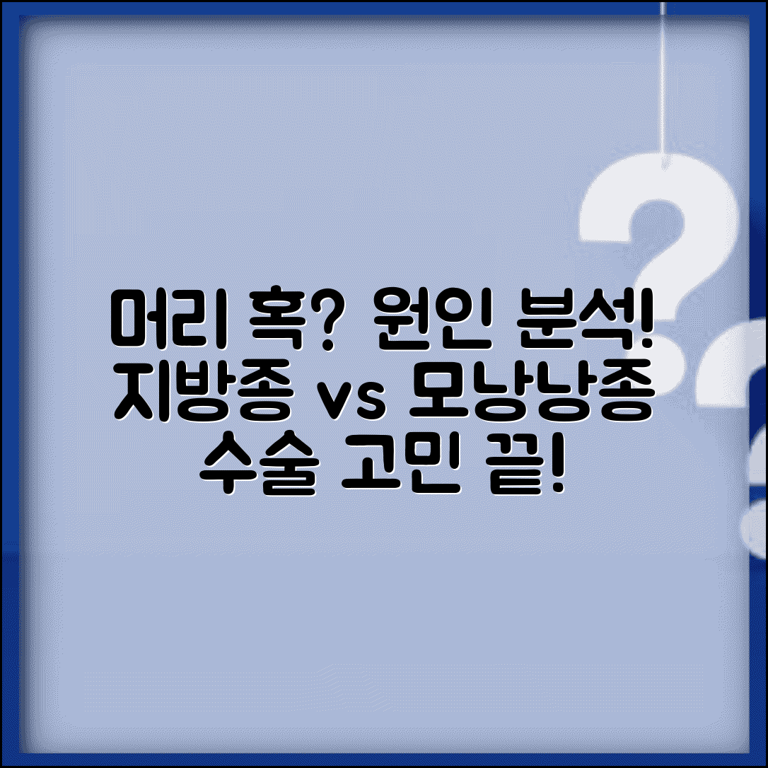 머리에 혹이 났을때 원인 분석 | 지방종 모낭낭종 구분하고 제거 수술 필요성 판단