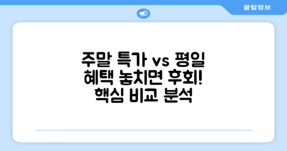 주말 특가, 평일 혜택 비교 분석