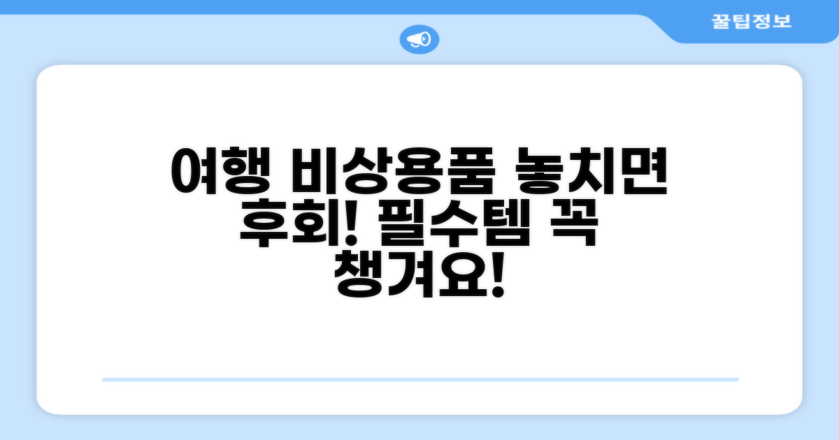 여행 전 꼭 챙겨야 할 비상용품