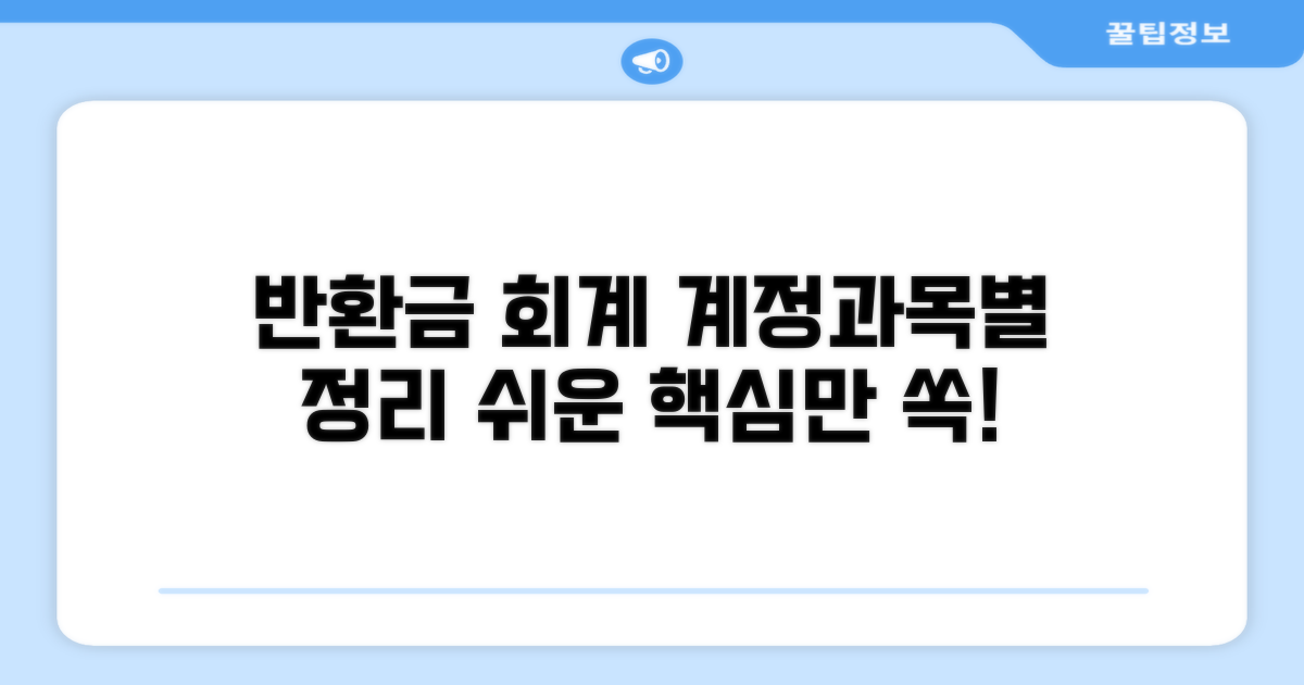 반환금 회계처리, 계정과목별 정리