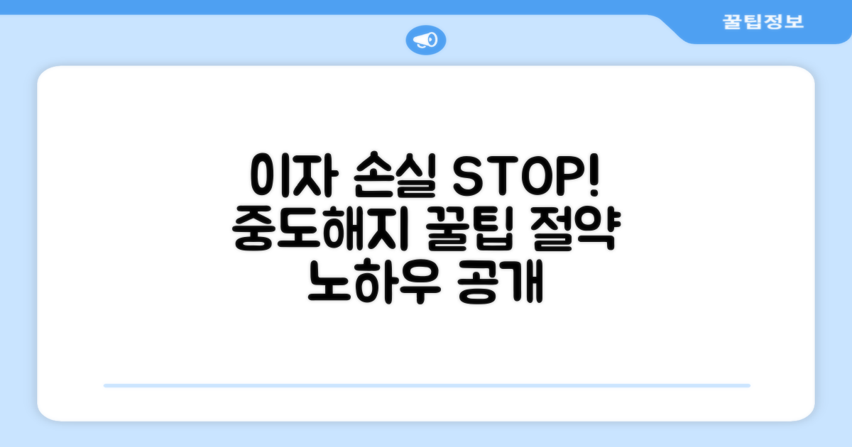 이자 손실 줄이는 중도해지 꿀팁