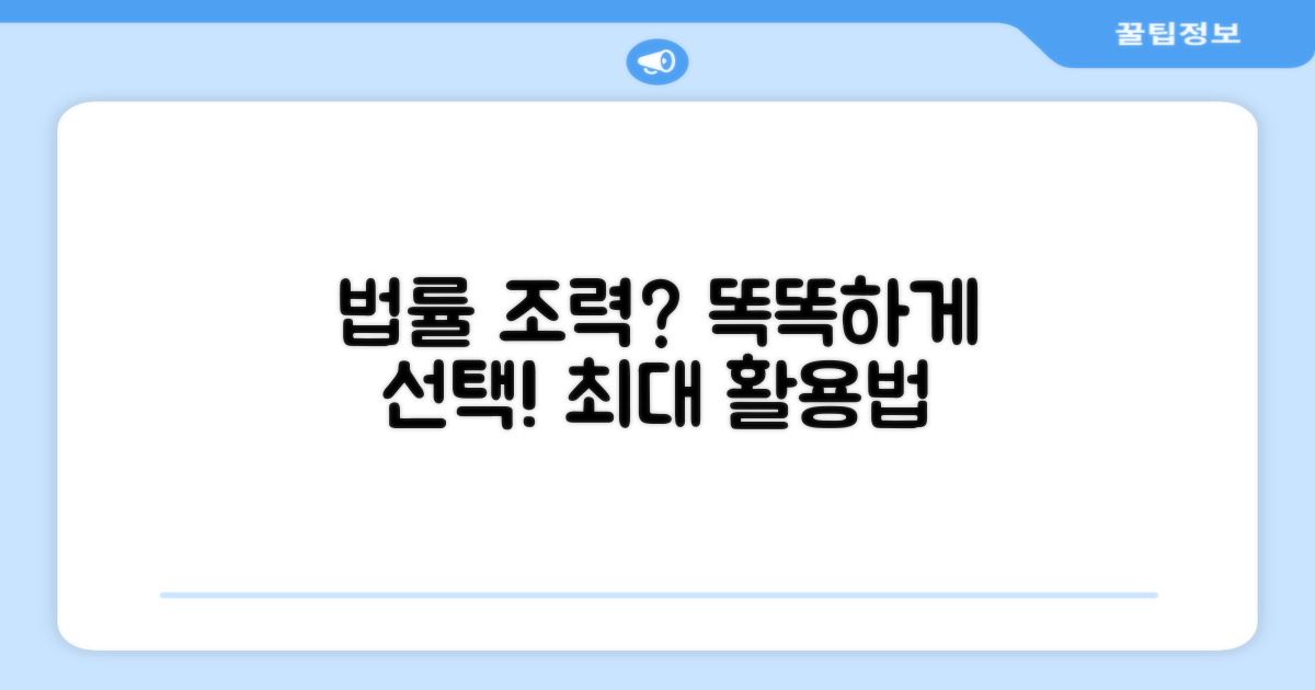 법률 조력 선택과 활용 가이드