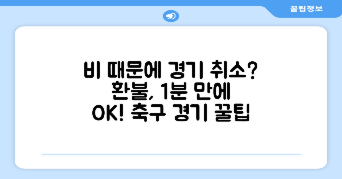 축구 경기 우천 취소 시 환불 방법