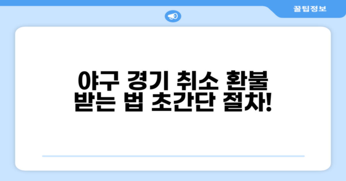 야구 경기 취소, 환불 절차 안내