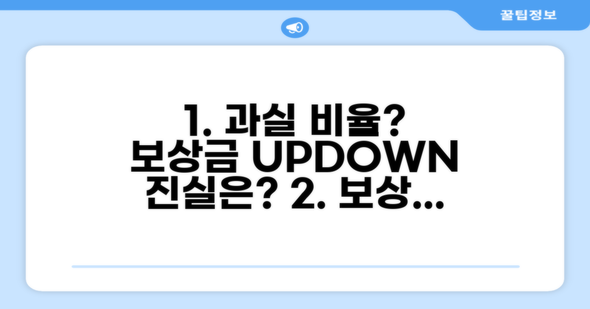 과실 비율 따라 달라지는 보상금 진실