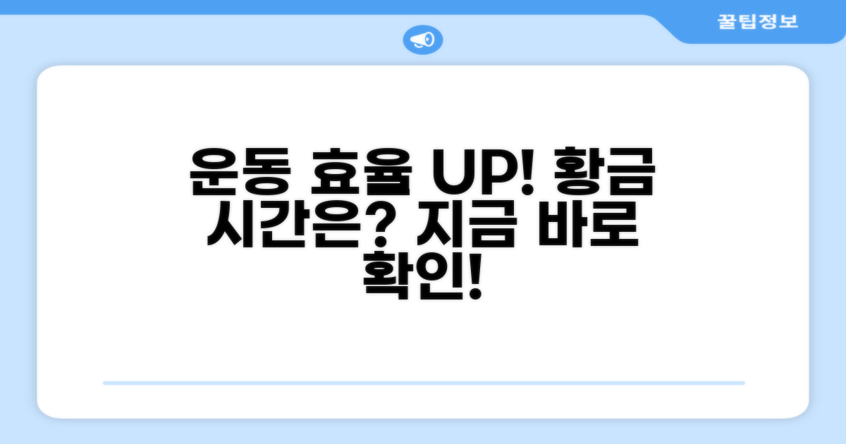 운동 효율 높이는 최적 시간