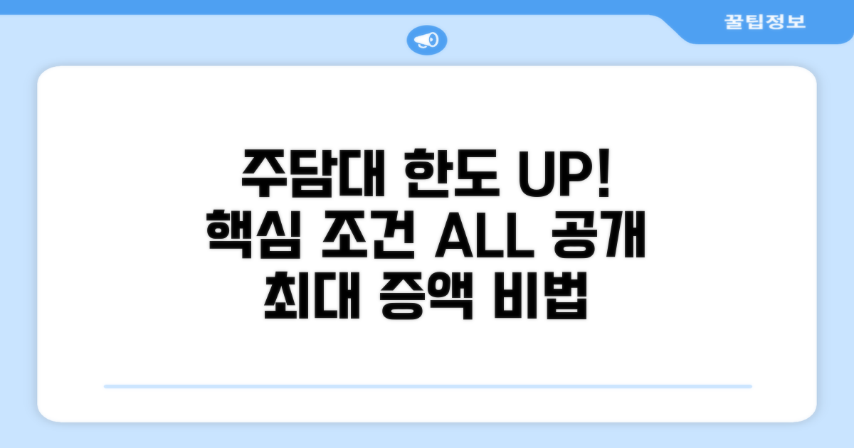 주택담보대출 한도 증액 핵심 조건