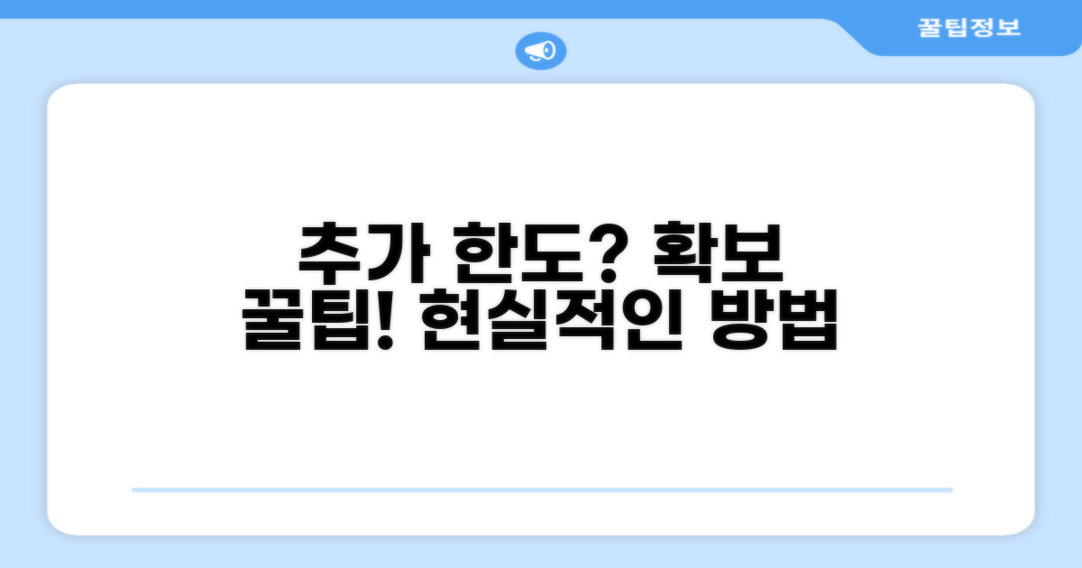 추가 한도 확보를 위한 현실적인 팁