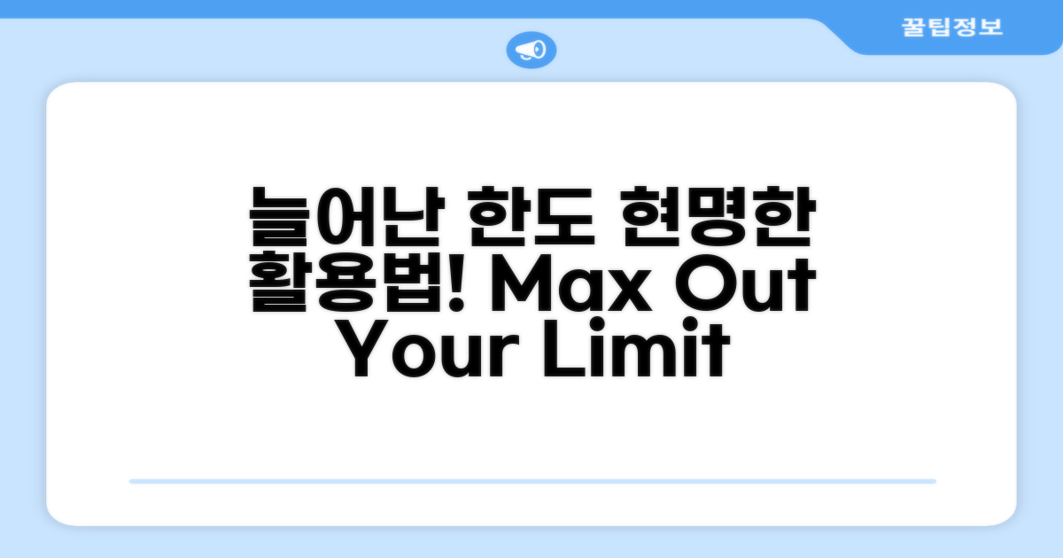 늘어난 한도, 현명하게 활용하는 법