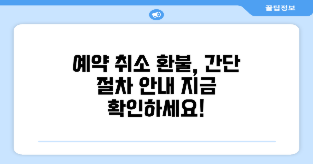 예약 취소 시 환불 절차 확인
