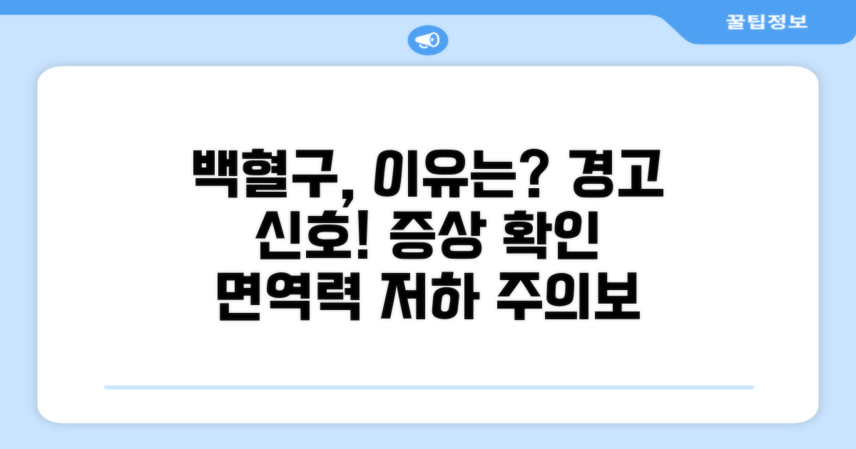 백혈구 수치 낮을 때 원인과 증상