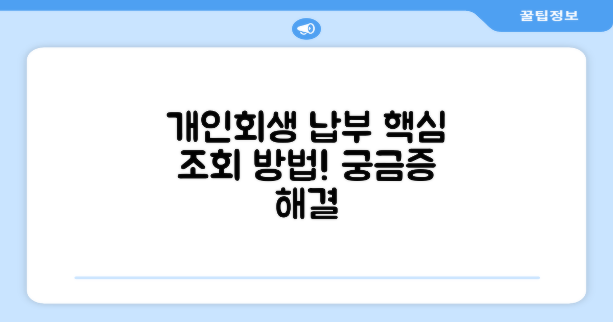 개인회생 납부조회 핵심