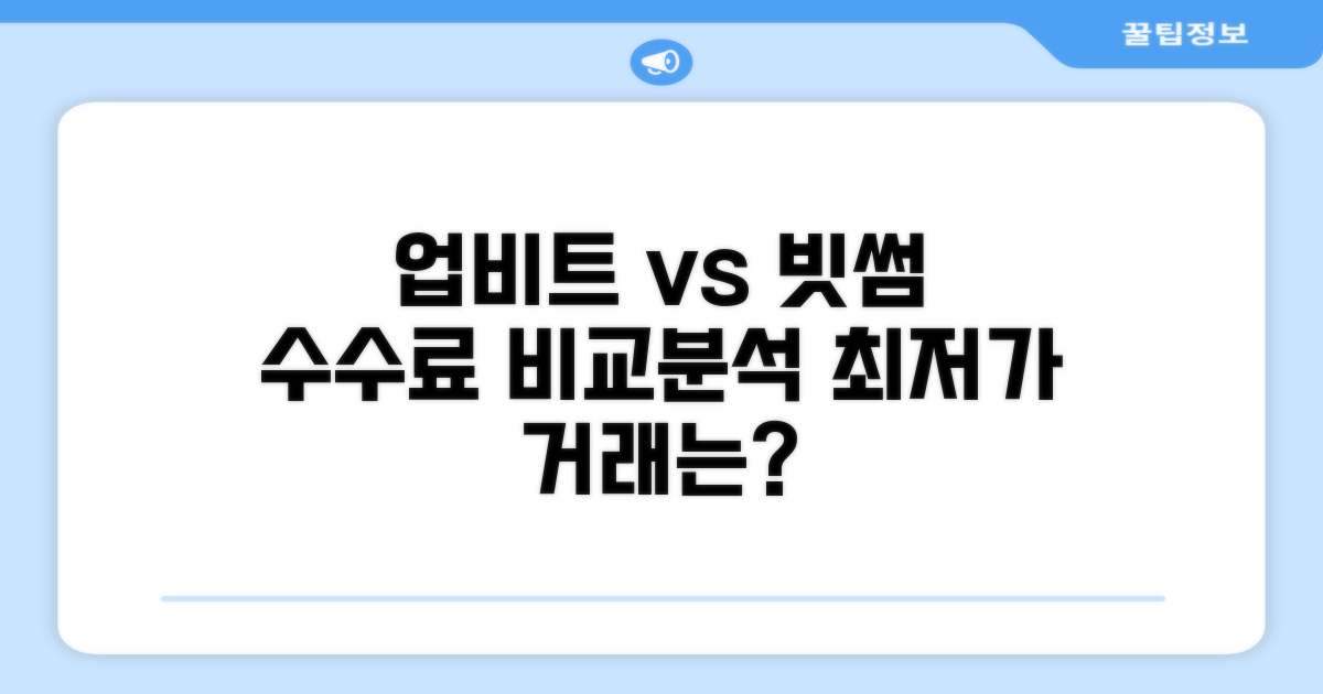 업비트, 빗썸 수수료 비교 분석