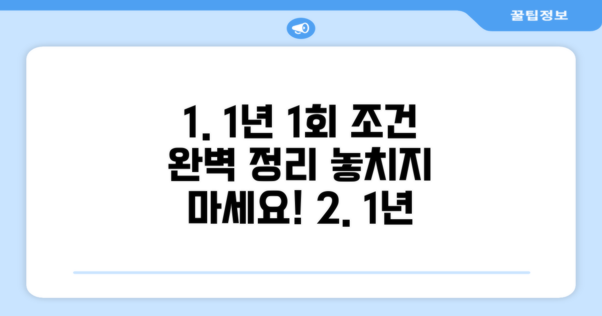 1년 1회 가입 조건 완벽 정리