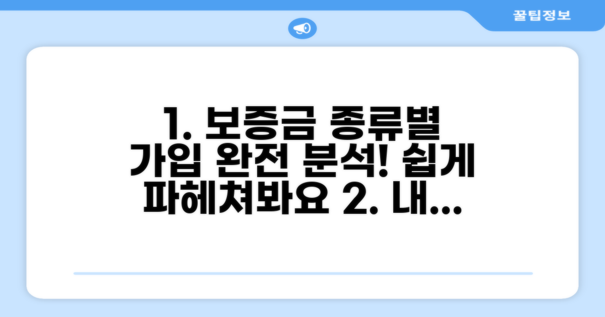 보증금 종류별 가입 방법 분석