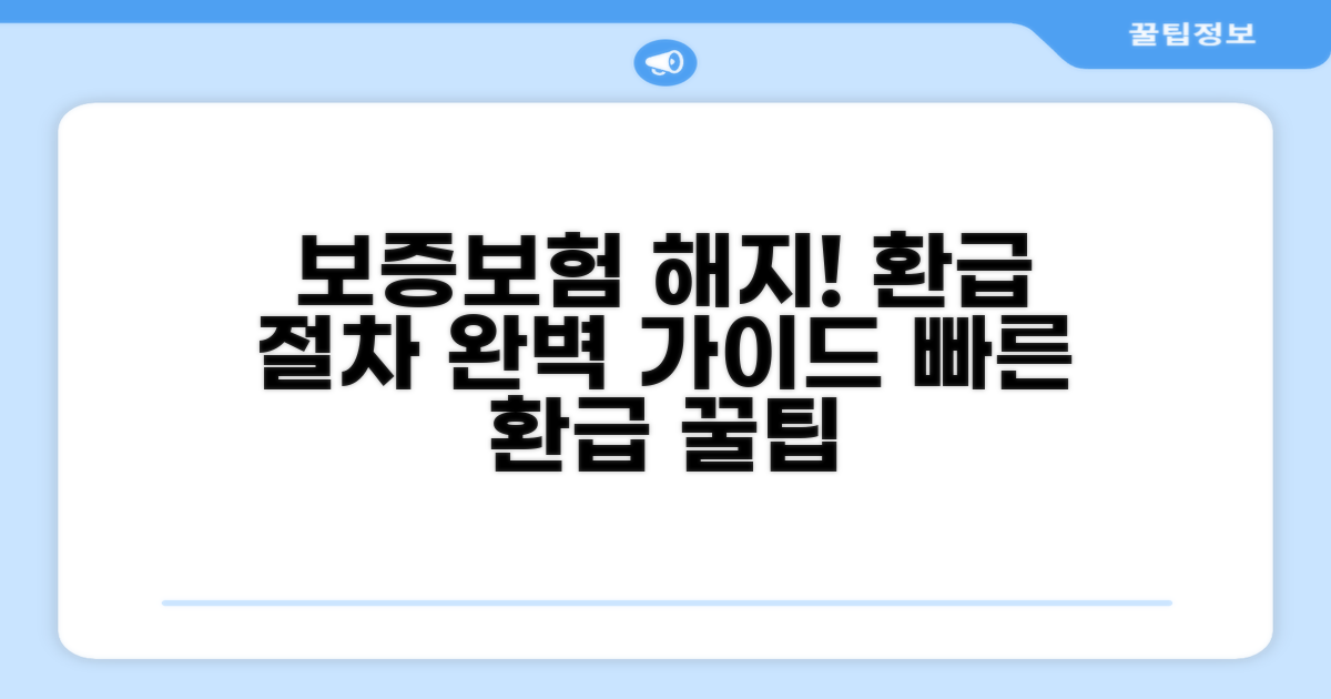 보증보험 해지 시 환급 절차