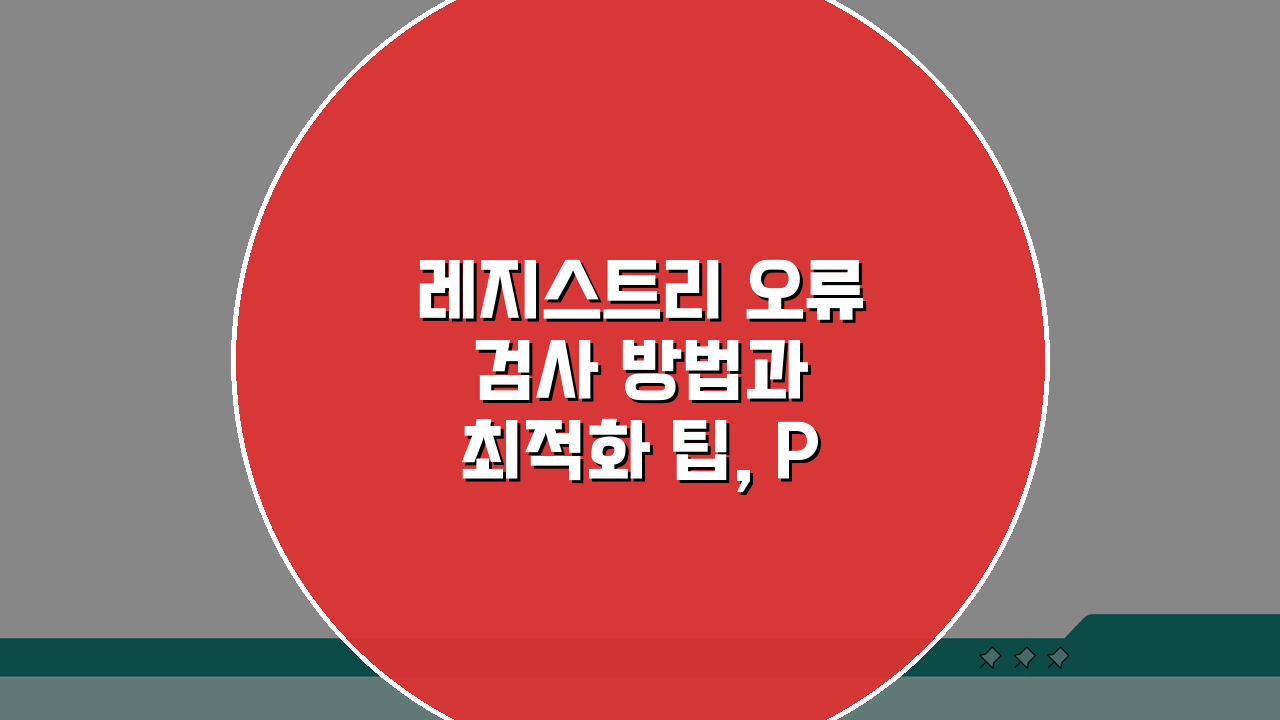 레지스트리 오류 검사 방법과 최적화 팁, PC 성능 UP!