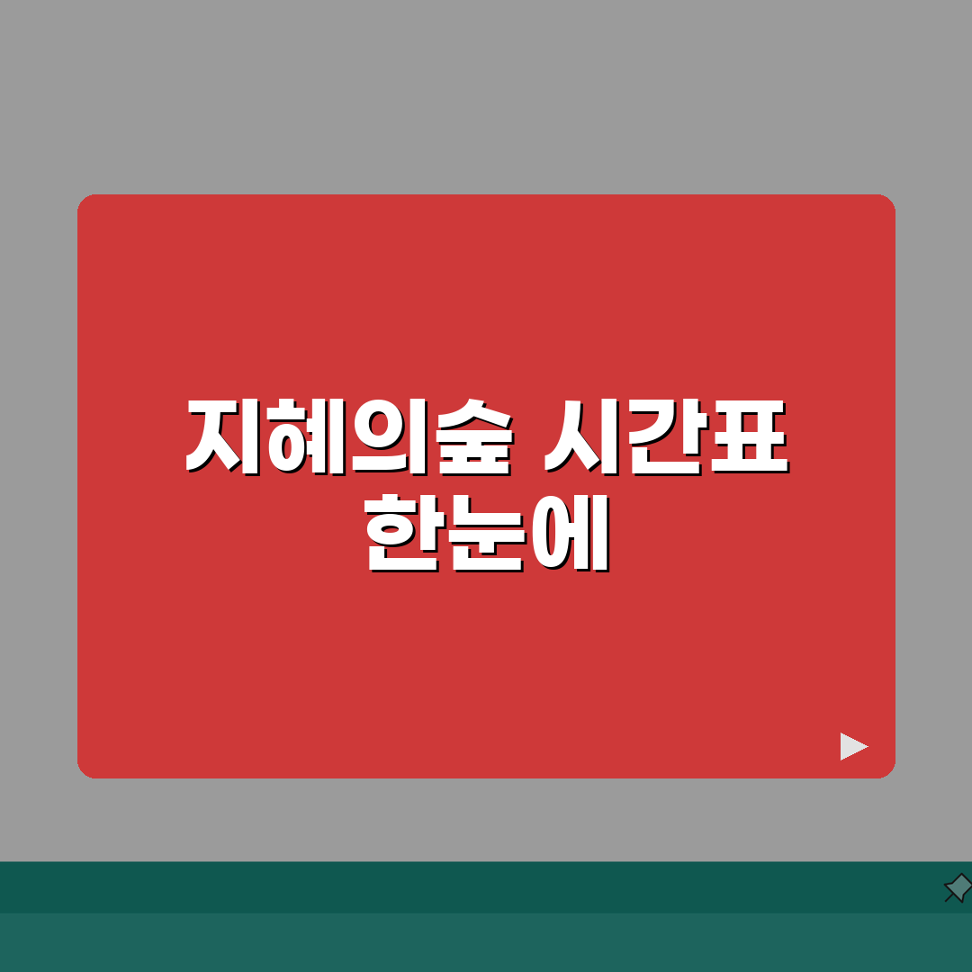 지혜의숲 대치센터 시간표 | 정규반 특강반 주말반 일정표 완벽가이드: 5가지 핵심 정보